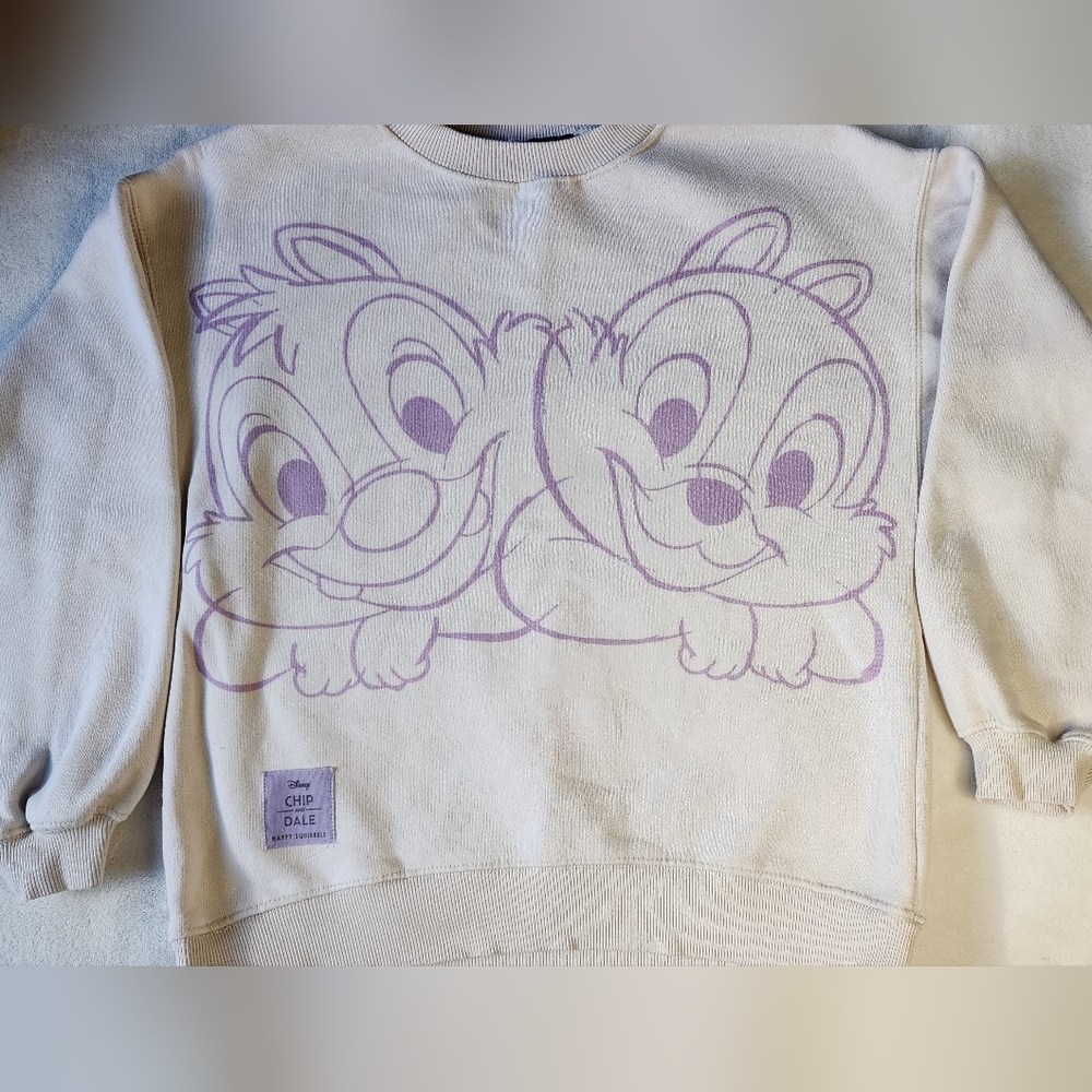 Zara Beigh cotton chip & Dale Disney  Sweatshirt